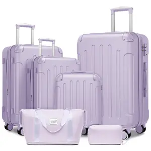 Luggage Sets 6 Piece Hardshell Expandable Suitcases With Spinner Wheels TSA Lock, Lightweight ABS Travel Carry On Suitcase Set, Large Capacity Travel Set Luggage