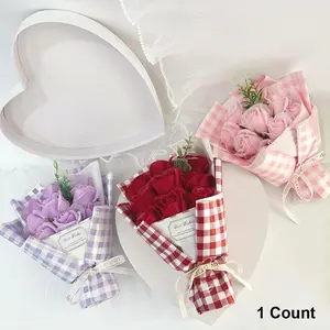 Artificial Rose Gift Box, 1 Count 9 Roses Artificial Flower Bouquet, Fake Flower Bouquet, Birthday Gift for Girlfriend, Wedding Anniversary Gift