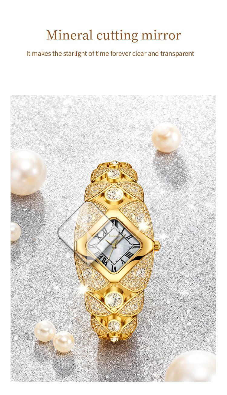 Luxury Full Diamond Bangle Bracelet Watch Women's Fashion Stainless Steel Quartz Wristwatch 30M Waterproof Elegant Stylish Unique Gift for Wife and Mother Bling Jewelry