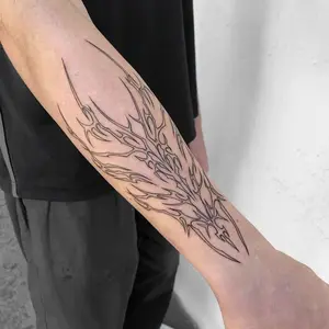 1pcs Mechanical Punk Herbal Juice Tattoo Sticker Dark Gothic Fake Tattoo Men and Women's Arm Temporary Tattoo Waterproof Durable Party Gift Y2K Gothic Style Tribal Temporary Fake Tattoos