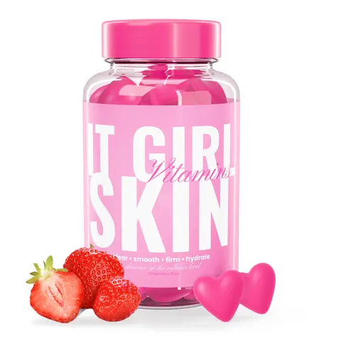 IT GIRL Skin Glow Gummies for Women, Glutathione & Vegan Collagen Gummies with Hyaluronic Acid, CoQ10, Retinol & Biotin, Hair Skin and Nails Beauty Supplement, Strawberry, 60 Ct