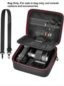 Camera Case for Sony Alpha ZV-E10 Alpha a6400/ a6700/ a6100/ a6000/ a6600/ a6500 Mirrorless Digital Camera, Hard Travel Bag with a Shoulder Strap for Lens & Accessories (Box Only) Camera Accessory Storage Bag