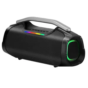Portable Bluetooth 5.3 Speaker, 55W RMS Bass Boost Speaker with RGB Lights,Support Lossless FLAC/APE/MP3,USB/AUX/Mic Input,Type-C Rechargeable Outdoor Handheld Speaker Long Playing Time fathersdaygift