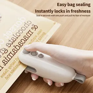 Mini Bag Sealer | Portable Heat Sealer for Food Storage |2-in-1 Magnetic Handheld Vacuum Sealer for Snacks & Plastic Bags | Kitchen Gadgets Sealing Machine