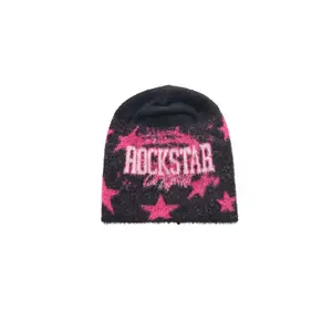 Carolina Black Knit Mohair Beanie