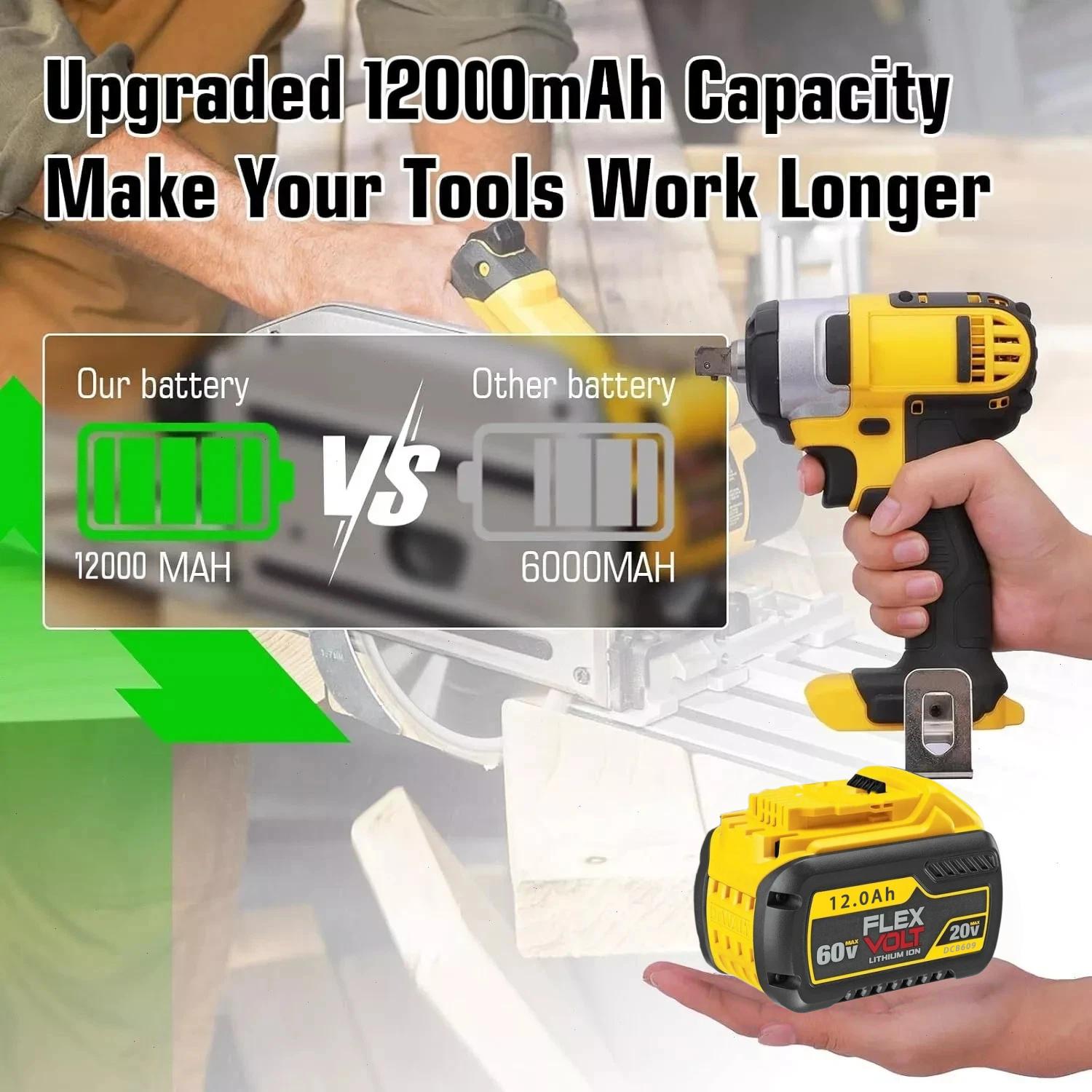 Trail-2Pack 12.0Ah for DeWalt FLEXVOLT 20V/60V MAX Battery Lithium-ion DCB609-2 DCB612