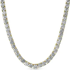 6MM CZ Gold Steel 1 Row Hip Hop Tennis Chain