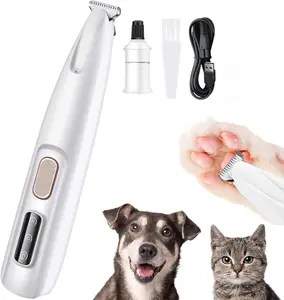 Rechargeable Pet Hair Trimmer Kit with LED Light (50dB Low Noise), Cordless Waterproof Pet Grooming Tool, Quiet Dog & Cat Paw Trimmer, Small Pet Grooming Clippers for Dogs & Cats