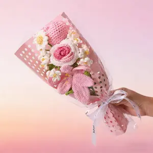 Realistic Crochet Bouquet Gift for Wife Mom Mother's Day Birthday Valentine's Day, Perfect Floral Present for Special Occasions