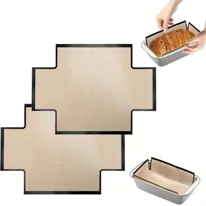 2pcs Silicone Bread Loaf Pan Liners, Reusable Bread Baking Mat, Non-Stick And Easy To Clean Bread Sling, For 9x5" Baking Loaf Pans To Transfer Sourdough, For Baking Bread, Cakes, Banana Bread