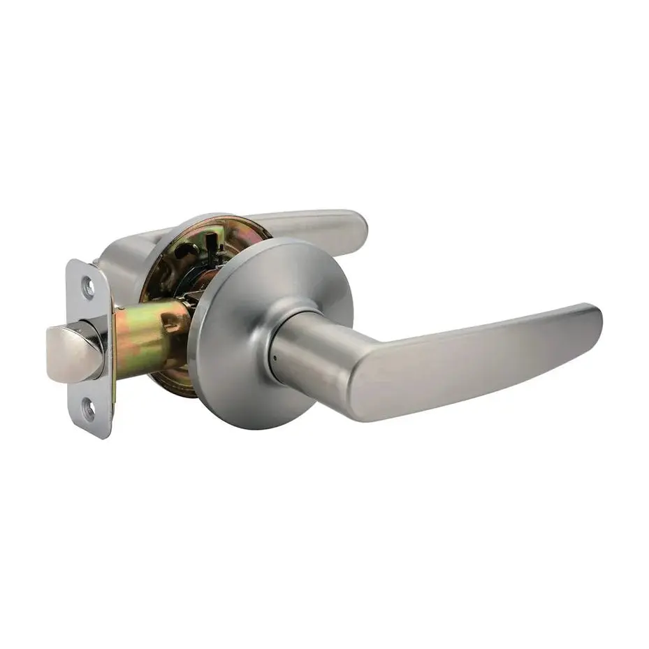 Straight Lever Door Handle with Nickel Finish for Interior Doors, Satin Nickel