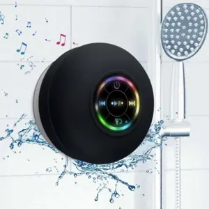 Waterproof Speaker, Portable WirelessSpeaker With Suction Cup,USBRechargeable Black Audio BluetoothSpeaker, Wireless Version Life forParties, Bathroom, Travel, HomeOutdoor, Gifts for ThanksgivingChristmas New Year