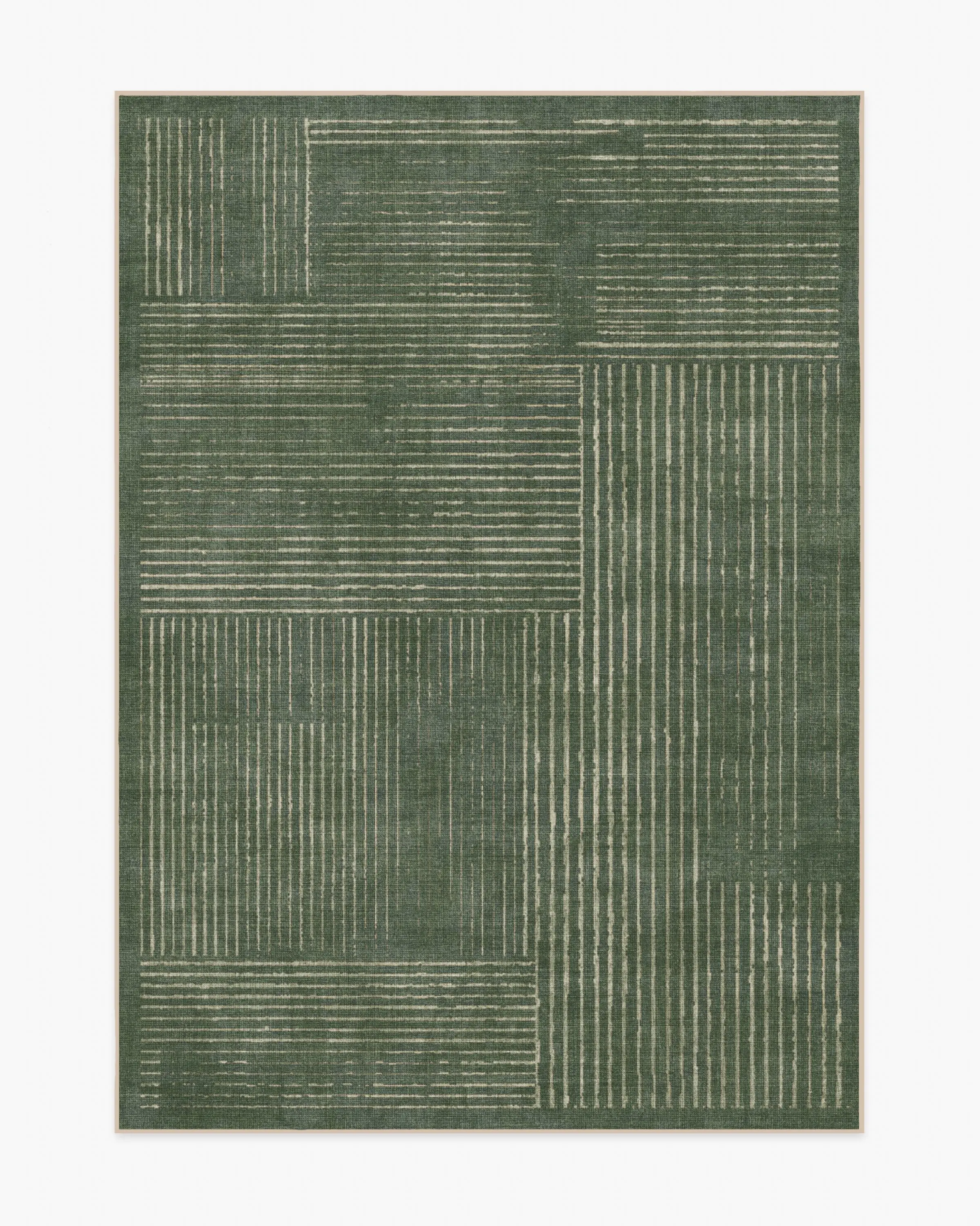 Linear Oasis Green Flatwoven Rug