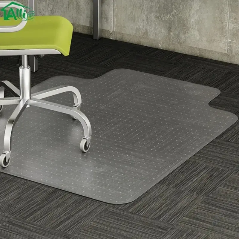 1 PC 48x36in PVC Computer Office Chair Mat - 2mm Thick Non-Slip Carpet Protector with Edge Guards - Ergonomic Wheel Shield for Hard Floors Workspaces & Home, Indoor