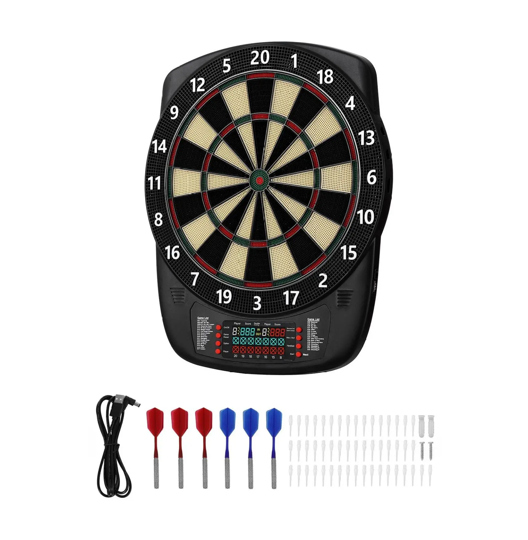 Electronic Dart Board, 13.5" Target Dartboard with 43 Games, 8 Players, LCD Scoring, 6 Darts & 50 Tips for Home, Game Room, Party Default