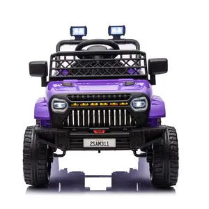 GAOMON Purple Kids Ride On Truck Car with Remote Control, 12V Battery Powered Toy Car with Spring Suspension, LED Lights, Music, Toddler Electric Vehicles for Girls Boys 3+ Four Wheel Design