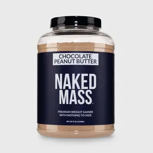 Naked Chocolate Peanut Butter Mass Gainer - 8LB - 50g Protein, 1280 Calories - Soy-Free, Gluten-Free, Non-GMO