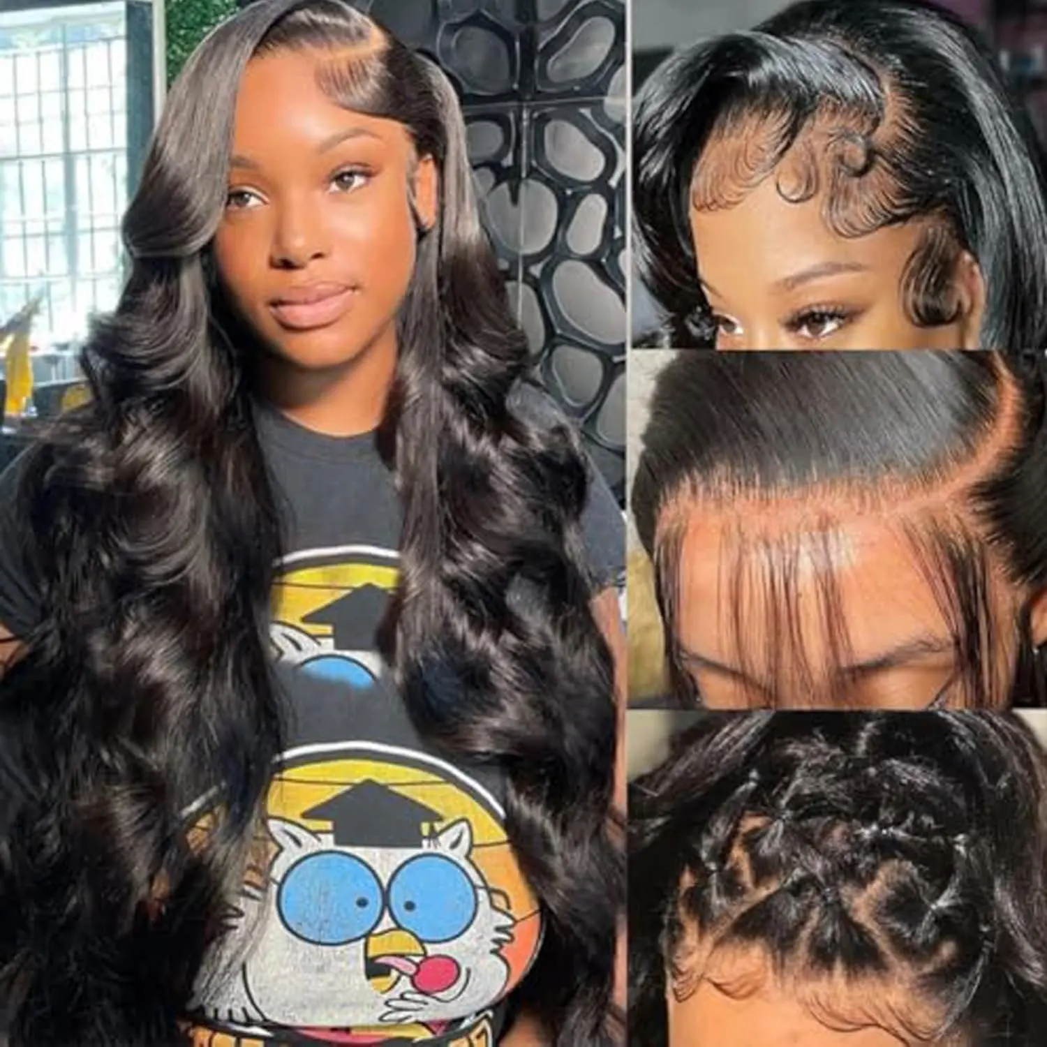 BB Face Body Wave Natural Color 13x6 HD lace Front Human Hair Wigs P4/27 Highlight Pre plucked 99J Lace Frontal Human Hair Wigs For Women With Baby Hair