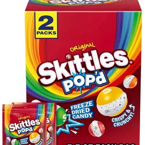 Skittles Pop'd Originals Freeze Dried, Resealable Candy, 5.5 oz - 2 Count Snack