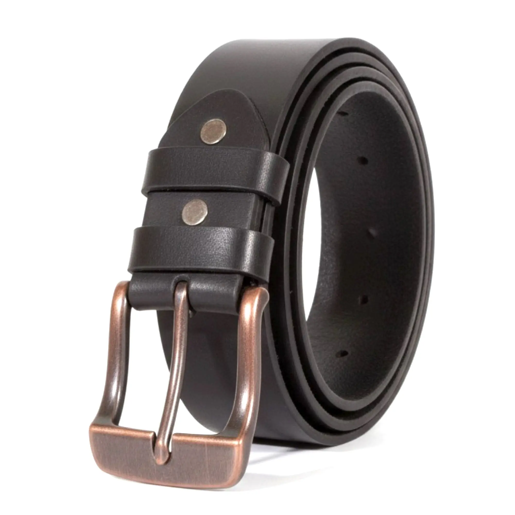 Mens Belts Leather Full Grain, Buffalo Leather, Handmade By Amish, 38mm Width & 3.6mm Thickness (Black)