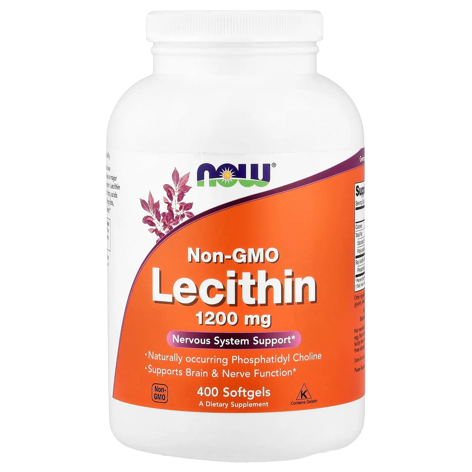 NOW Foods Non-GMO Lecithin, 400 Softgels