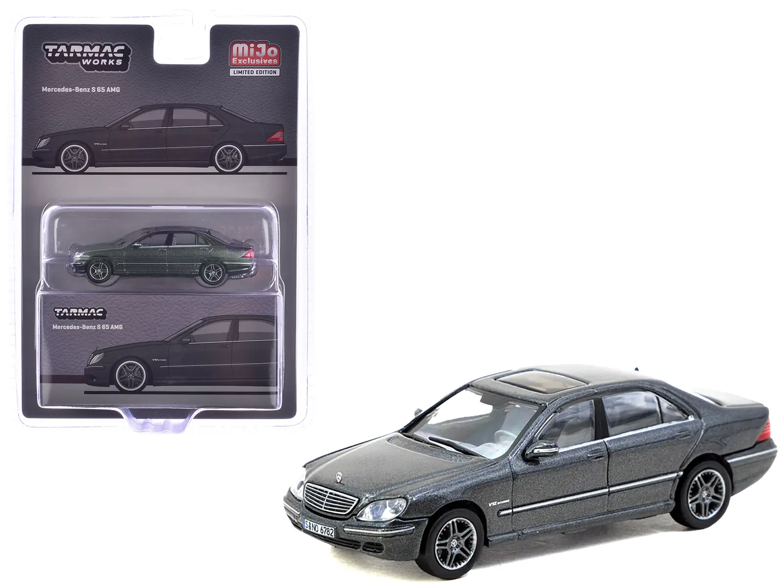 Mercedes-Benz S 65 AMG Tectite Gray Metallic "Global64" Series 1/64 Diecast Model Car by Tarmac Works