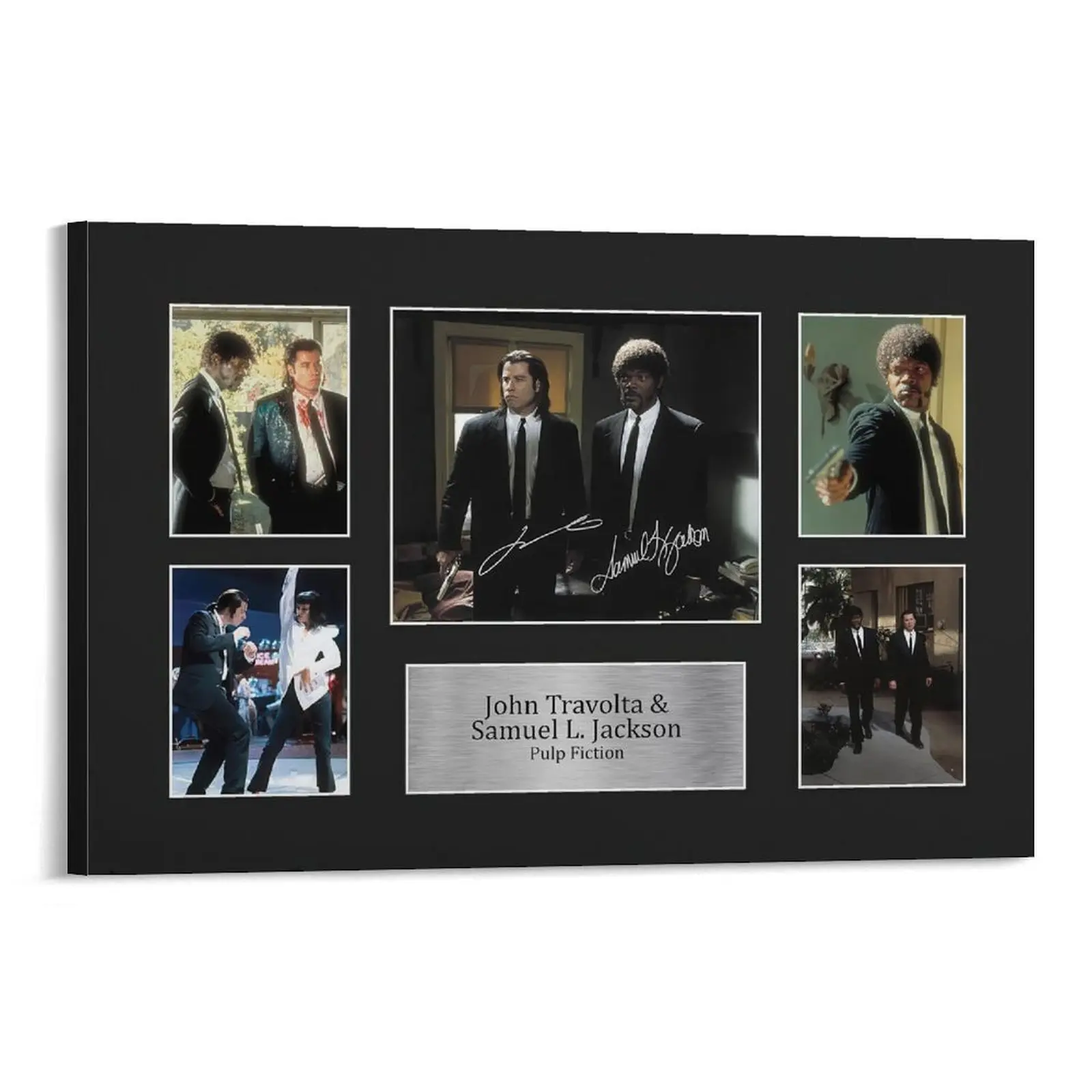 John Travolta & Samuel L Jackson Pulp Fiction Vincent & Jules Printed Signed Autograph Picture, Home Decor, Bedroom Decor for Movie Memorabilia Fans