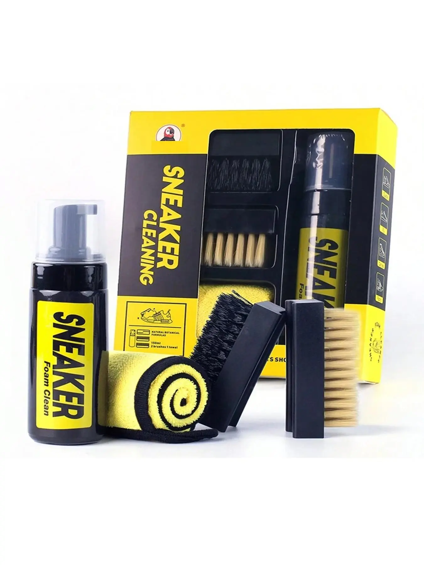 Shoe Care Kit, Including Cleaning Mousse, Brush & Cloth, Shoe Cleaning Kit for Sneakers, Boots, Canvas, PU, Fabric Footwear, Perfect Gift