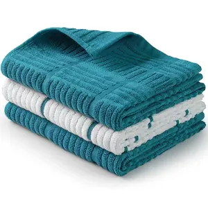 Zulay 3-Pack Absorbent Kitchen Towels - 15 x 25 Inch Super Soft Reusable Dish Cloths for Washing Dishes, Household Cleaning, and Bar Use