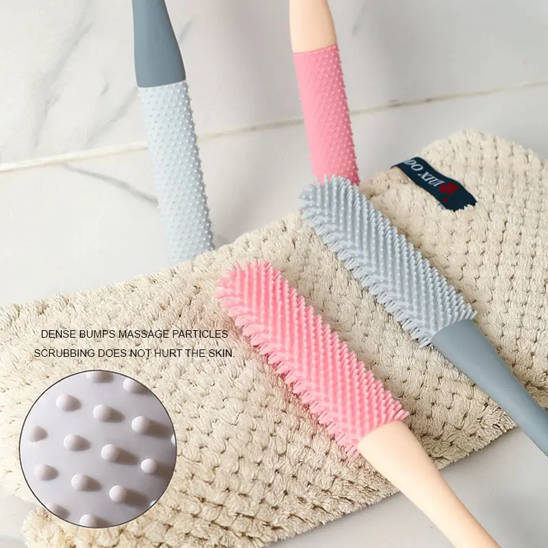 NIQUEAURA(2 Pcs) Toe Gap Cleaning Brush Long Handle Silicone Toe Crevice Cleaning Brush & Exfoliating Brush, Foot Scrubber in Shower Toe Cleaning Brush