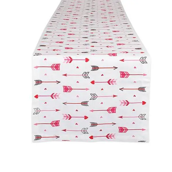 Design Imports Hearts and Arrow Print Table Runner - 14" x 72"
