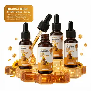Jimerito Sweet Honey Eye Treatment Drops - Alcohol-Free Fortified Hydrating Natural Plant Formula, Lightweight Gentle Soothing Cleaning Essence for Dry Eyes, Adult Daily Comfort - 30g, Fortified Eye Treatments, Alcohol-Free Eye Treatments