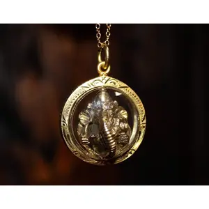 Round Encased Ganesh Amulet