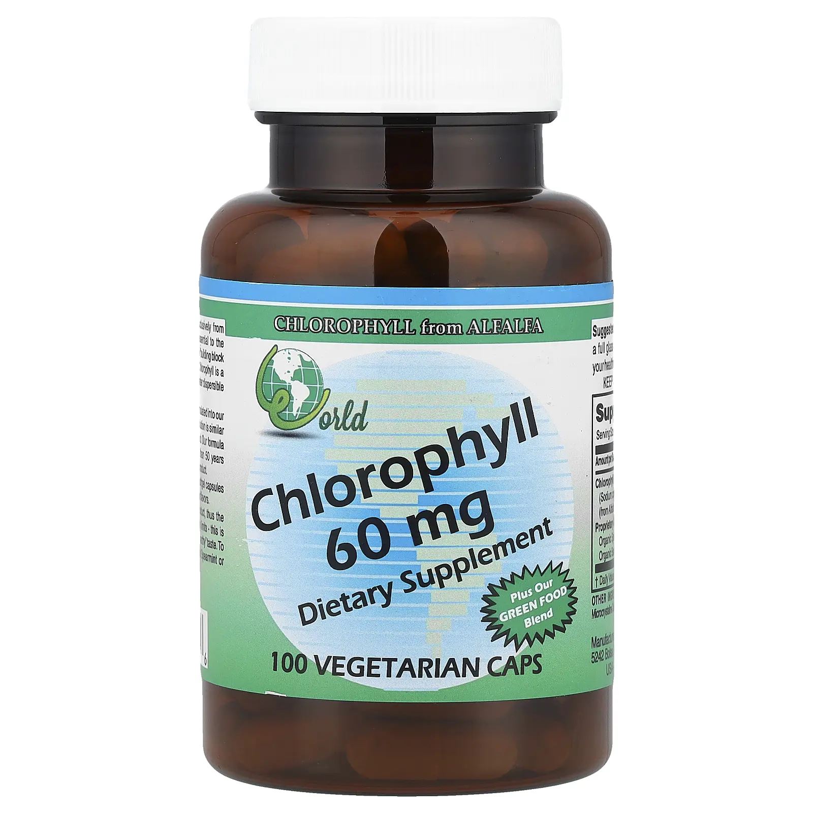 World Organic Chlorophyll, 60 mg, 100 Vegetarian Caps World Organic Chlorophyll, 60 mg, 100 Vegetarian Caps