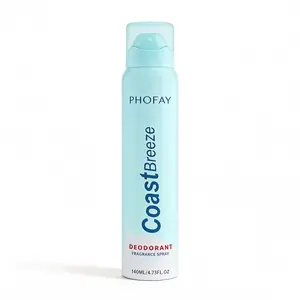 PHOFAY Coast Breeze Deodorant Spray  | Aluminum Free 12HR Luxury Scent (Bleu-Inspired) | 98% Odor Elimination with Persimmon Extract + Zinc | All-Body Non-Staining