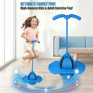 Pogo Jumper with Handle and Ball Pump, High Jump Toy Bounce Jump Trick Board Pogo Bouncing Ball Safe and Fun Pogo Stick for Kids Boys Girls and Adults