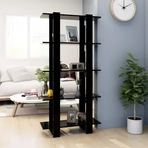 Book Cabinet/Room Divider Black 31.5"x11.8"x63" Engineered Wood