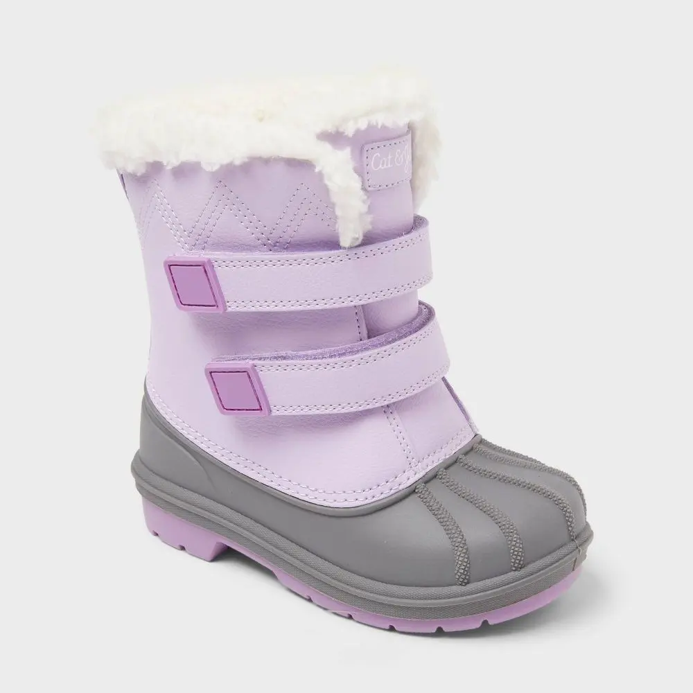 Cat & Jack Toddler Denver Waterproof Faux Fur Winter Boots - Purple