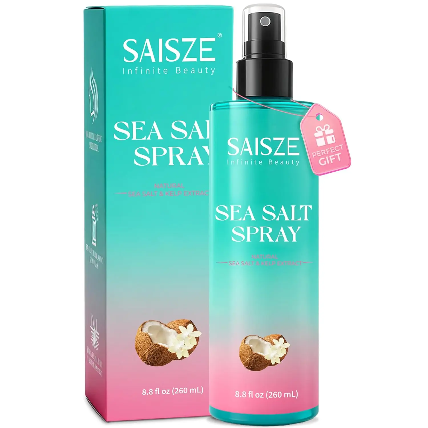 Sea Salt Spray for Women, Beach Vacation Essentials 8.8 oz | Travel Essentials, Textured Beach Waves & Volume for Curly Hair, Coconut Surf Spray, Gifts for Teen Girls