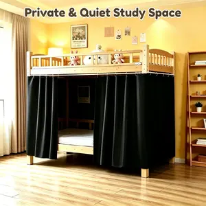 Dorm Home Solid Thicken Bunk Blackout Bed Curtains Cloth Bed Canopy Students Single Sleeper Mesh Netting Sides Mosquito Net Felt Fabric