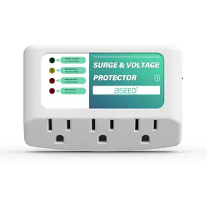 3 Outlet Surge Protector for Refrigerator, Voltage Protector with Light Indicators for TV, PC, Washing Machine, and Other Home Appliance, Power Wall Surge Protector, 125V, 1875W, 1 Pack
