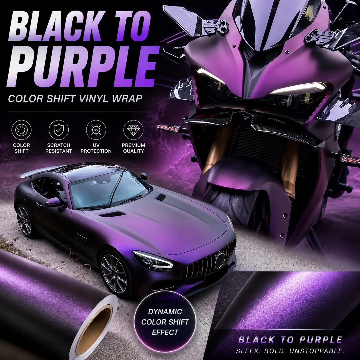 Car Color Change Film, Vinyl Car Wrap, 50cm X 300cm, Matte Pet, Self-Adhesive, Motorcycle and Car Sticker, High-Quality, Durable, Motorcycle Accessory