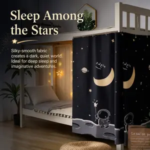 YYT Cozyy Privacy Bed Curtains, Comfortable Dormitory Floor Curtains With Ropes and Hooks Mosquito Tent Blackout Cover Bunk For Children & Teenager