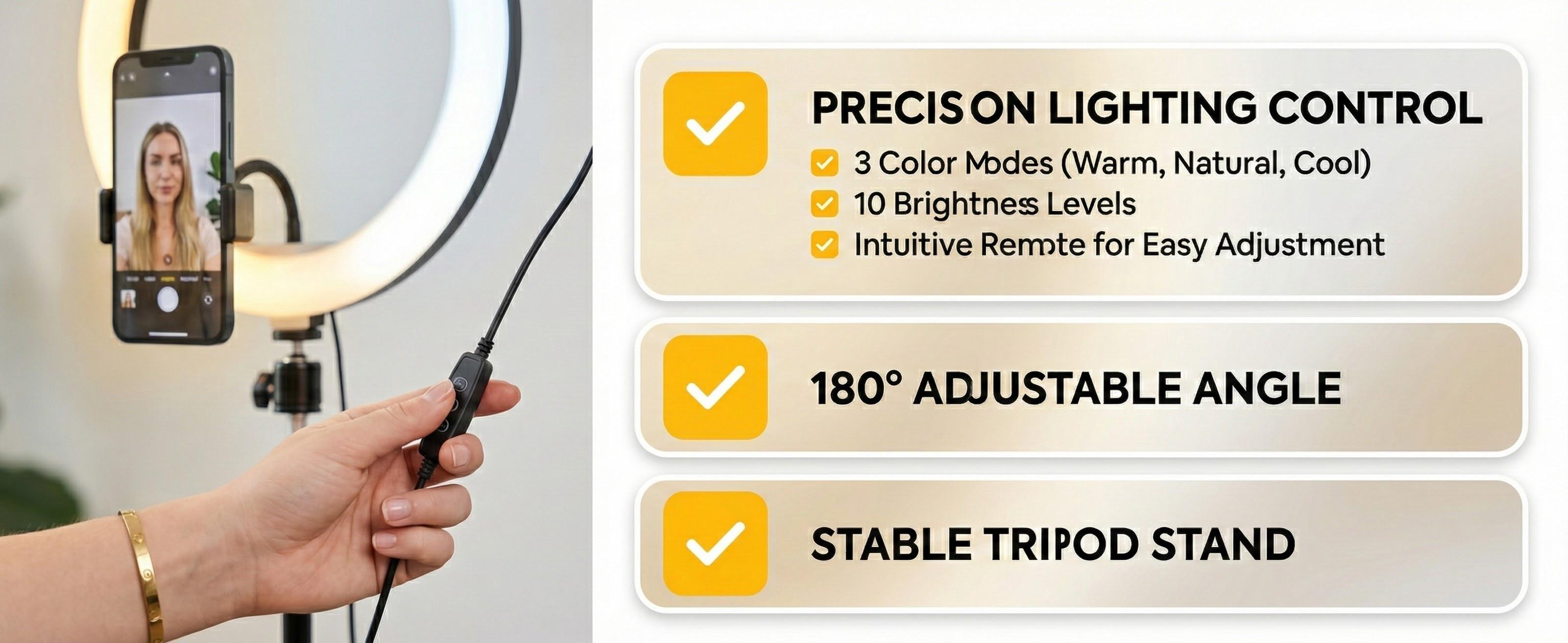 【Flash Sale】10" Adjustable Led Fill Light With Extendable Tripod Stand, Ring Light For 3 Color Mode, Dimmable Selfie Light For Video Recording, Makeup, Photography, Live Stream, TikTok, Youtubers, Content Creator, Cellphone Mount#SummerVibes