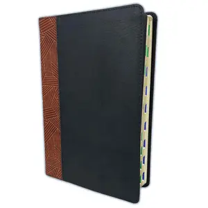 Biblia de Estudio Arco Iris Reina valera 1960 imit. piel tostado y negro con indice