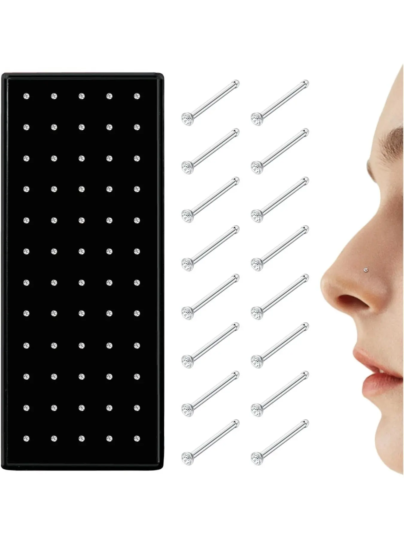 Stainless Steel Nose Studs, Fashionable Nose Rings, Septum Ring for Women & Men, Nose Piercing Jewelry, Body Jewelry for Party, Daily Clothing Decor, Trendy All-match & Exquisite Jewelry for Birthday Gift