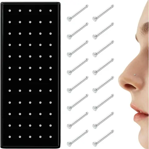Stainless Steel Nose Studs, Fashionable Nose Rings, Septum Ring for Women & Men, Body Piercing Jewelry for Party, Daily Clothing Decor, Trendy All-match & Exquisite Jewelry for Birthday Gift