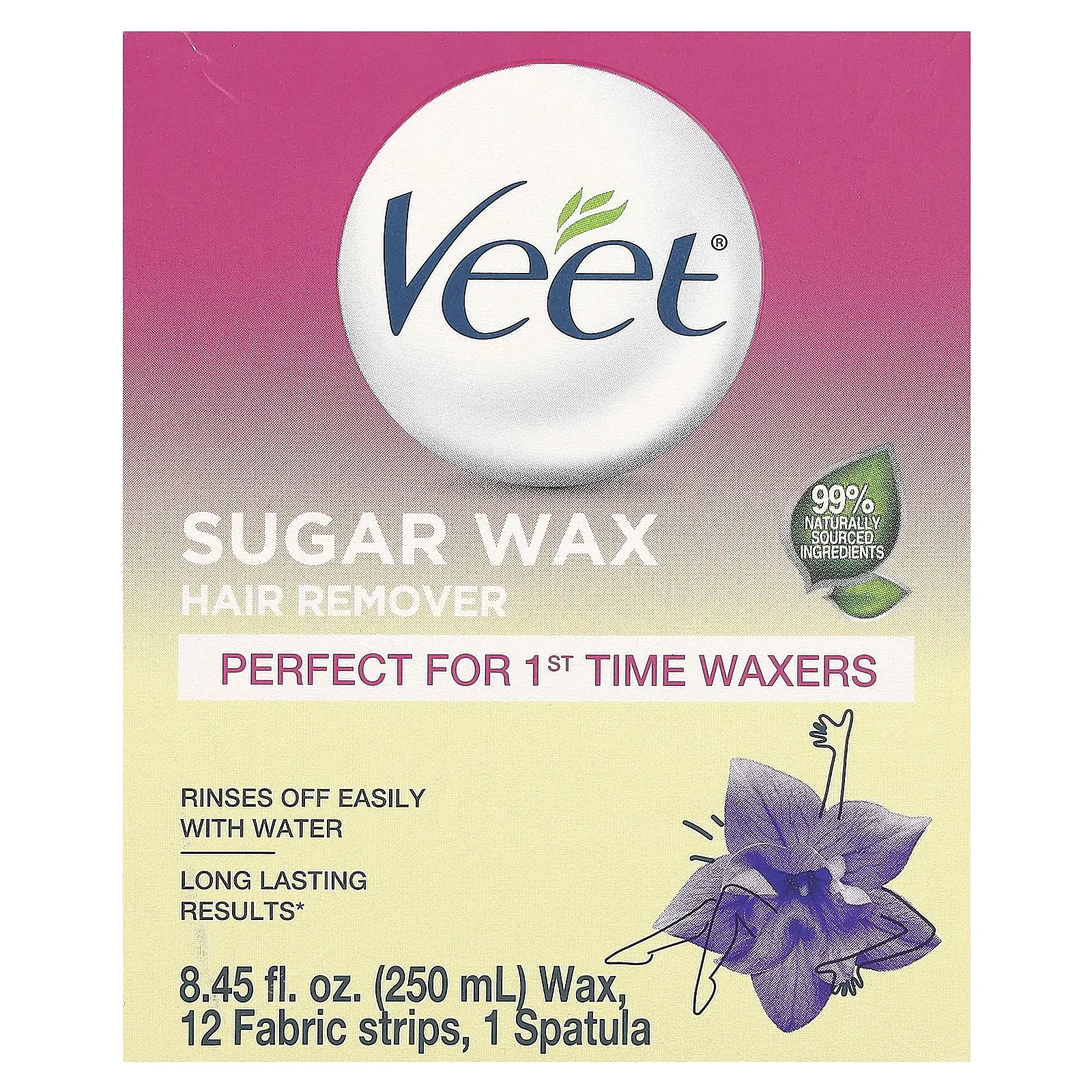Veet Sugar Wax Hair Remover, Essential Oils & Floral Vanilla, 14 Pieces Veet Sugar Wax Hair Remover, Essential Oils & Floral Vanilla, 14 Pieces