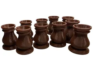 Pack of 10 Brown Fancy Pillar Displays for 5/8" to 1" marbles lot 5676