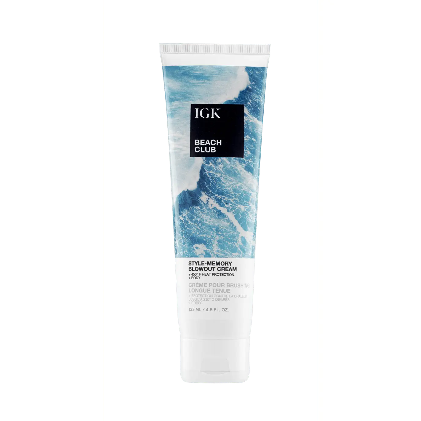 IGK BEACH CLUB Style-Memory Blowout Cream | Volume + Bounce + Heat Protectant | Lightweight + Silicone Free | Vegan + Cruelty Free | 133ml | 4.5 oz